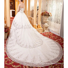 2017 High Quality Big Crystal Beading Tee Dress Bridal Gown Wedding Dress